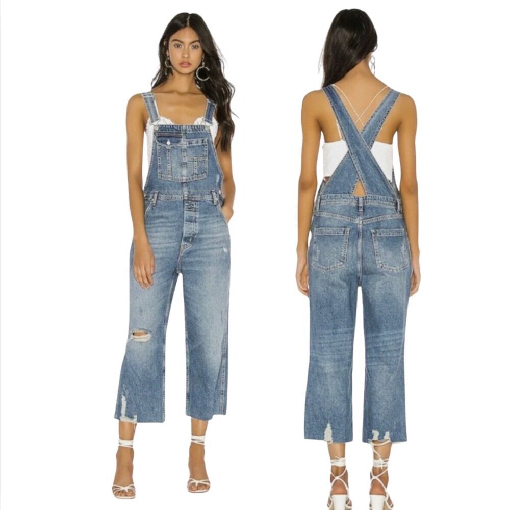 Free People Boyfriend Slouchy Overalls. Size 26 - Picture 2 of 6